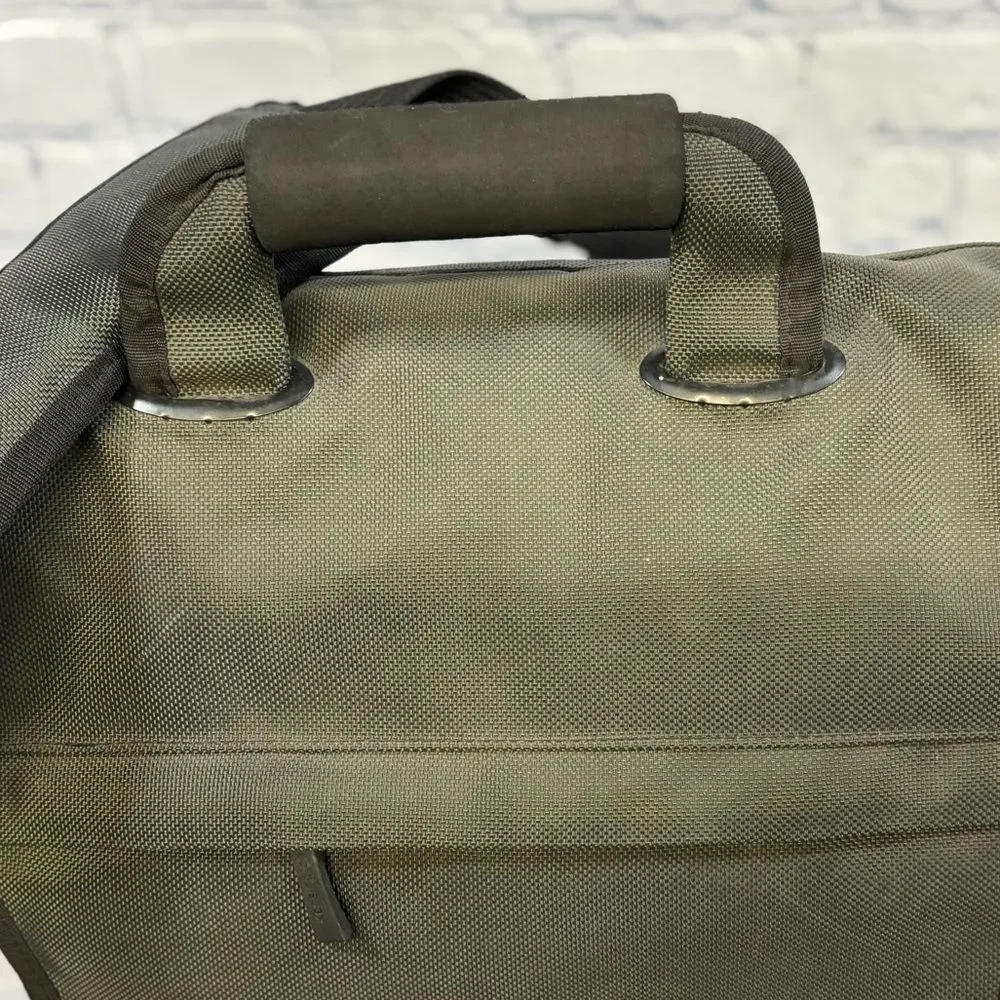 Kensington Saddle Pro Khaki Green Laptop Convertible Backpack Messenger Bag